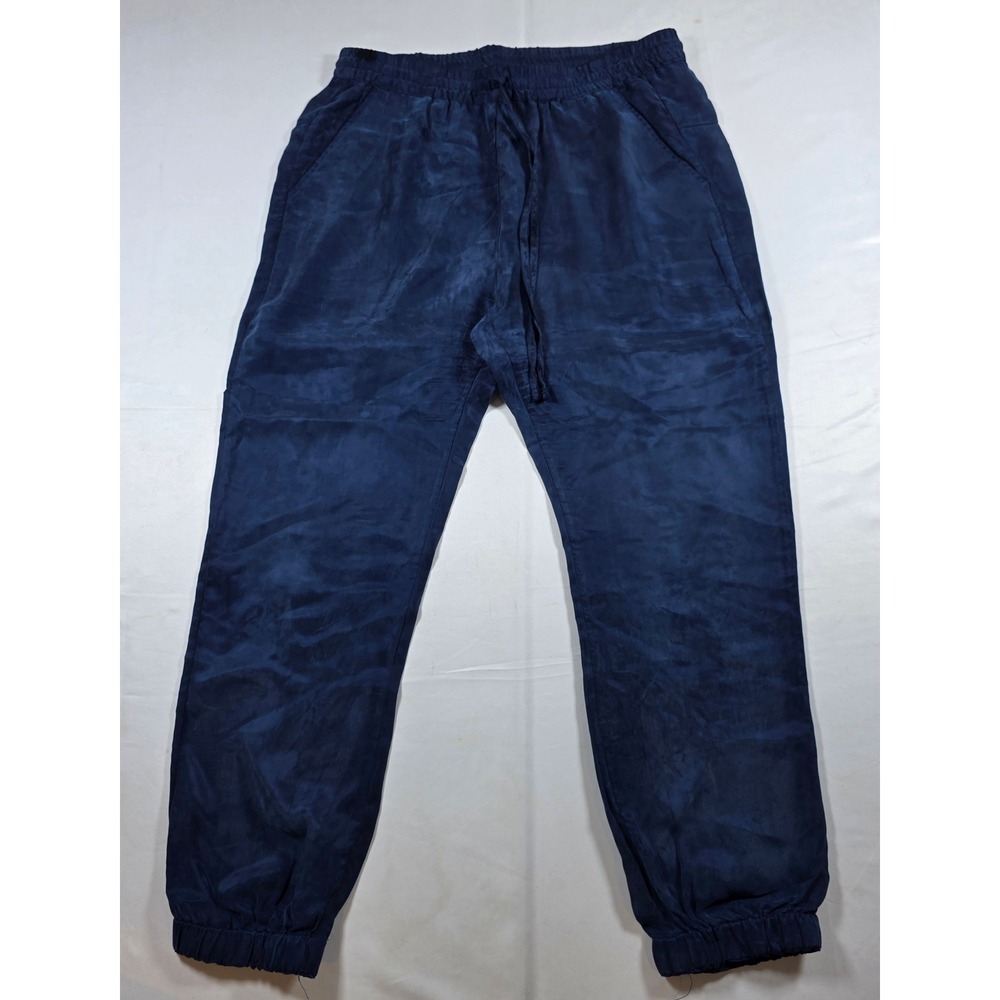 Johnny Was Navy Blue Cupra Rayon Blend Elastic Waist Jogger Pants Small R65120-D